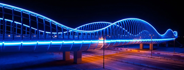 LED neon-flex LED Dubais Meydan Bridge
